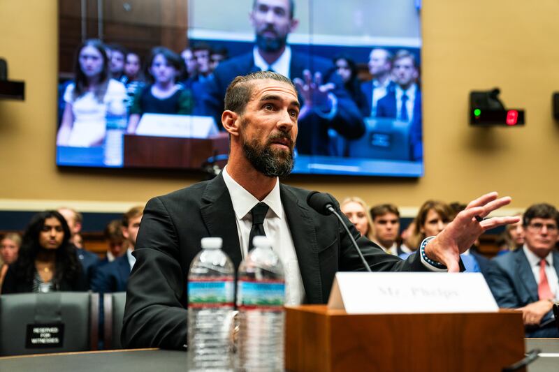 Former Olympic swimmer Michael Phelps appears before a US House Committee hearing on anti-doping measures last week. Photograph: Demetrius Freeman/The Washington Post via Getty Images