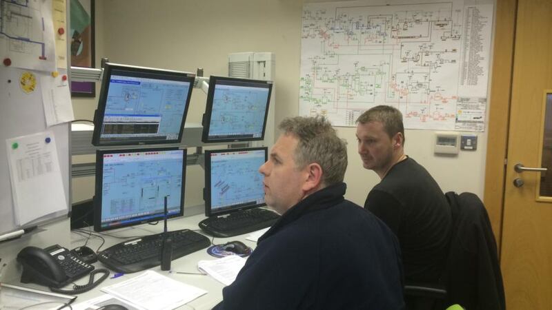 Control room trainees Jim Munro (left) and Gary Killen. Photograph: Peter Murtagh/The Irish Times