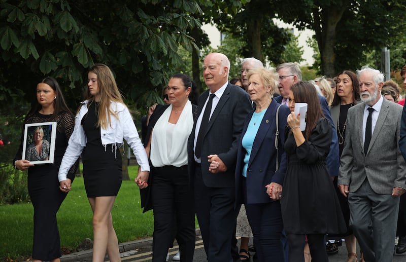 Deirdre Finn's family members at the funeral. Photograph: Nick Bradshaw/The Irish Times