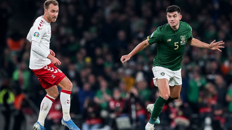 Stephen Kenny believes John Egan will be key to how his Ireland side play. Photograph: Ryan Byrne/Inpho