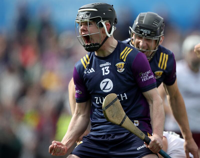 Wexford's Cian Byrne reacts to being awarded a free. Photograph: Leah Scholes/Inpho