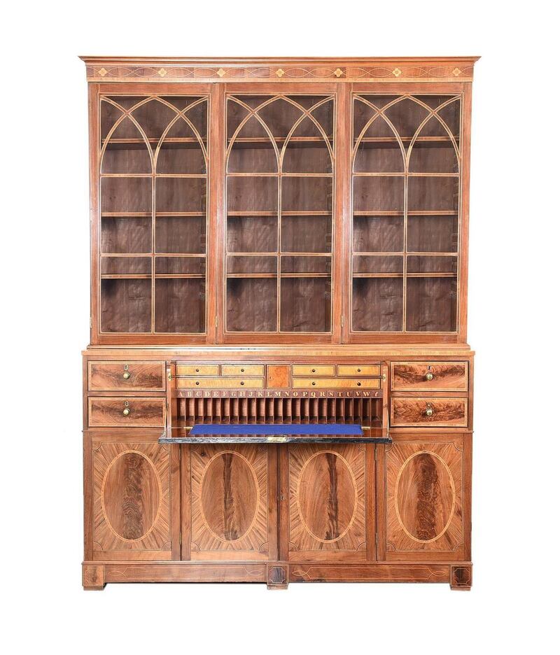 Georgian secretaire bookcase (Ross Auctioneers, £5,000-£7,000/€5,920-€8,280).