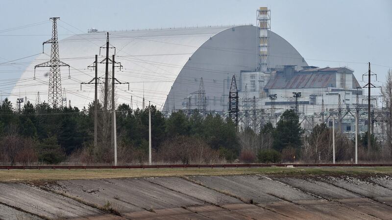 Giant protective dome built over the sarcophagus covering the destroyed fourth reactor of the Chernobyl Nuclear Power Plant. Photograph: Sergei Supinsky/AFP via Getty