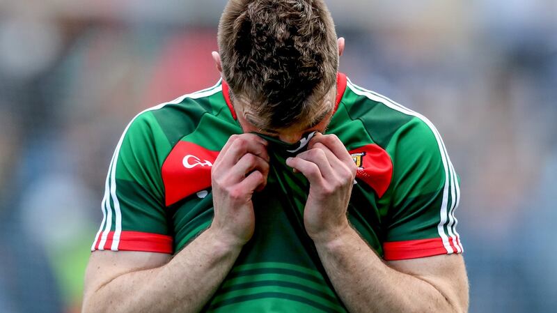 Mayo’s Seamus O’Shea after his side’s agonising defeat to Dublin. Photograph: James Crombie/Inpho