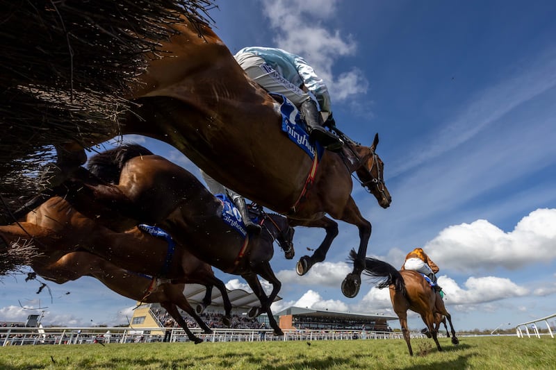 A general view of the field during the Grade One Honeysuckle Mares Novice Hurdle at Fairyhouse. Photograph: Morgan Treacy/Inpho 