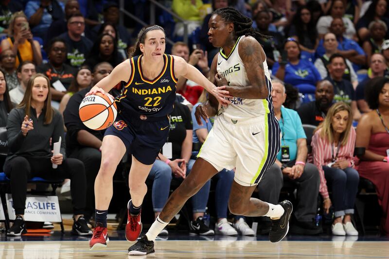 Within an hour of Caitlin Clark (left) being selected as the number one pick in the WNBA draft last month by the Indiana Fever, her number 22 shirt sold out. Photograph: Getty 