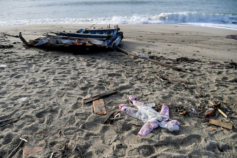 The beach in Italy's Calabria region, two days after a boat of migrants sank. Photograph: Alessandro Serrano/AFP via Getty Images