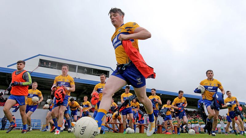 Clare at their Munster championship semi-final  match against Kerry. Photograph: Donall Farmer/Inpho