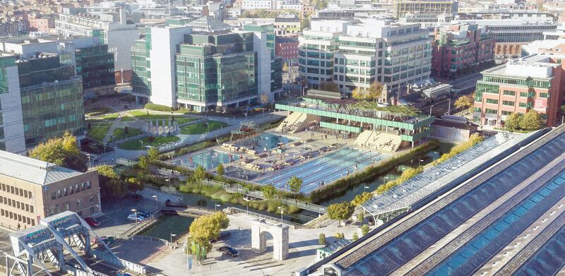 Conceptual images of the Lido at George's Dock, Dublin. Image credit: Studio Octopi.