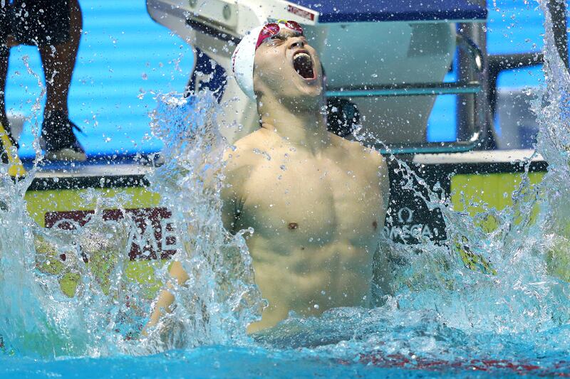 Sun Yang of China won gold in the 1,500m at the 2012 Olympics. Photograph: Clive Rose/Getty Images