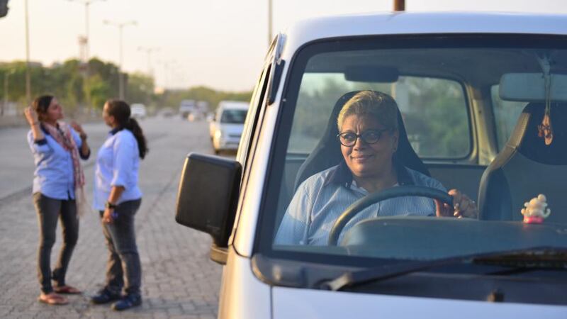 Viira Cabs, a taxi service for women, by women based in Mumbai, India. Photograph: Ritesh Uttamchandani