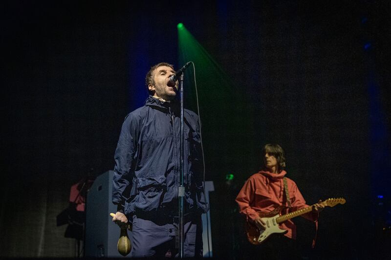 Liam Gallagher and John Squire performing in Dublin. Photograph: Tom Honan