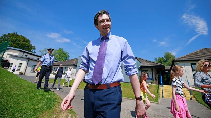 Minister for Health Simon Harris at his local polling station in Delgany National school, Delgany, Co Wicklow, after casting his vote in the referendum on the Eighth Amendment. Photograph: Nick Bradshaw