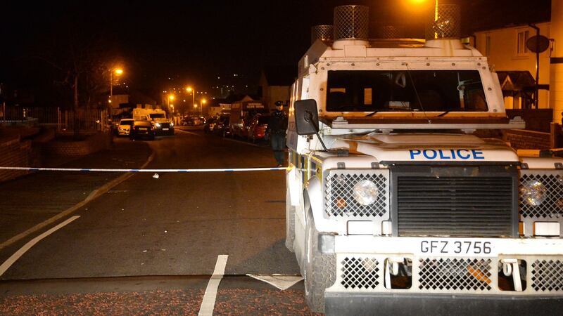 Police at the scene of the shooting at Glenbawn Avenue, Belfast on Tuesday night. Photo Colm Lenaghan/Pacemaker.