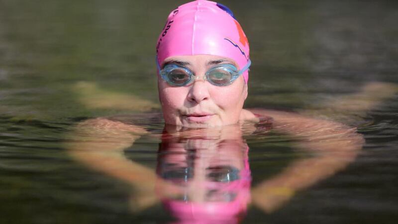 Nuala Moore swimming in Pedlar’s lake. Photograph: Valerie O’Sullivan