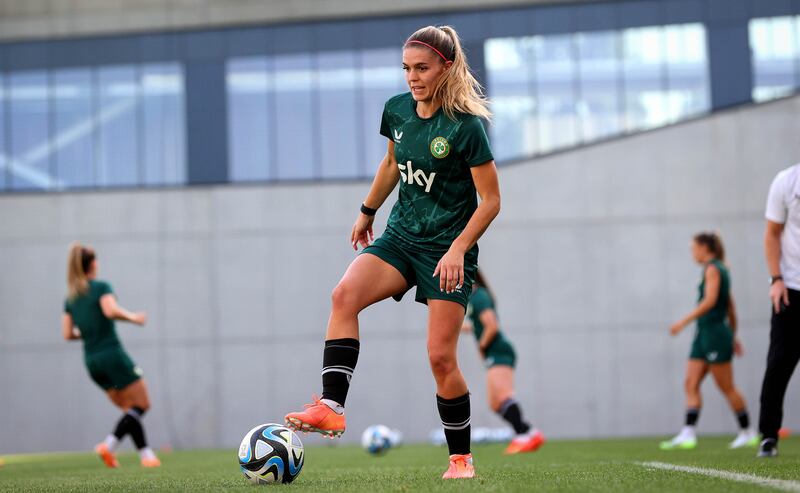 Jamie Finn with the Republic of Ireland at Hidegkuti Nándor Stadium in Budapest, Hungary. Photograph: Ryan Byrne/Inpho