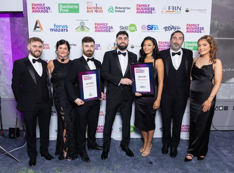 Winner of Rising Star Award sponsored by Today FM: thecleaningcompany.ie - Luke Joyce, Yasmin Seky, Eva Joyce, Kyle McMahon, Sam McCabe,Igor Blaskovic, Elaine Joyce. Photograph@ Paul Sherwood