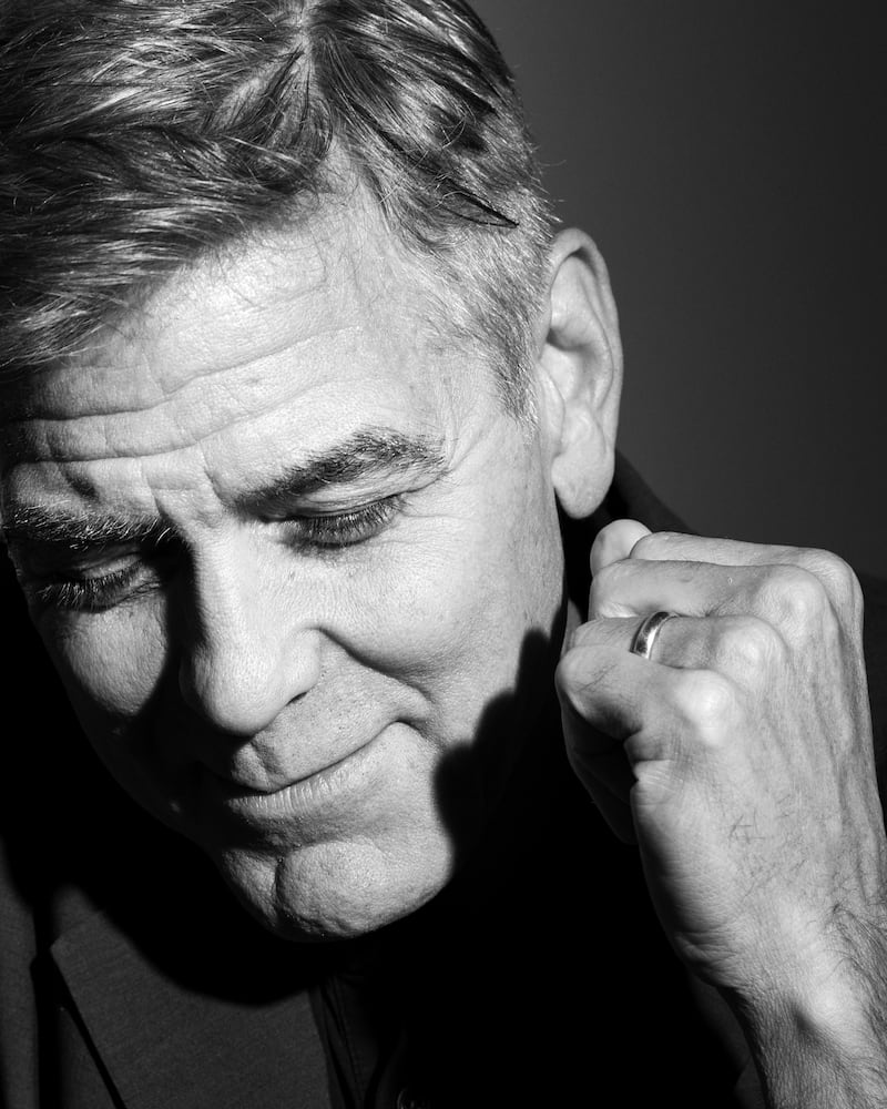 George Clooney at the Winter Garden Theatre, where he is making his Broadway debut.  Photograph: Thea Traff/New York Times
                      