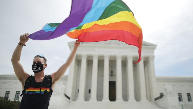 Joseph Fons standing in front of the US supreme court building on Monday. Photograph:  Chip Somodevilla/Getty Images