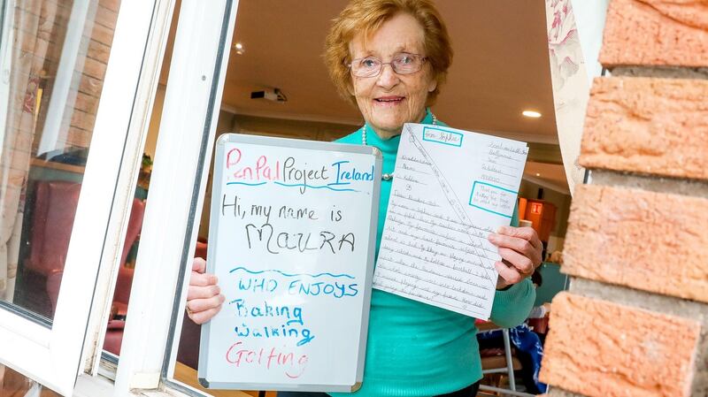 Resident Maura Travers at Craddock House Nursing Home. Photograph: Aishling Conway