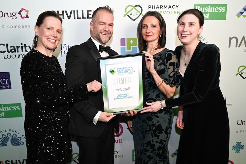 Silver Winners of Pharmacy Led Team Award, Pharmacy Department Connolly Hospital. Photograph: Paul Sherwood