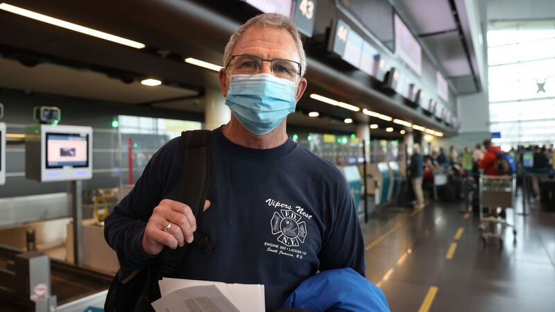 Daniel Delargy, a retired New York City fireman, was flying home after visiting family in Ireland . Photograph: Dara Mac Dónail