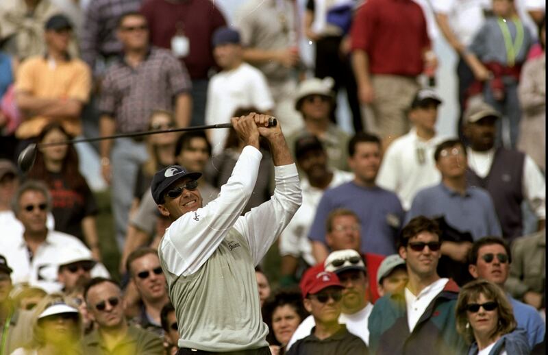 Rocco Mediate swings during the final round of the 1999 Phoenix Open at TPC Scottsdale in  Arizona. Photograph: Craig Jones/Getty Images