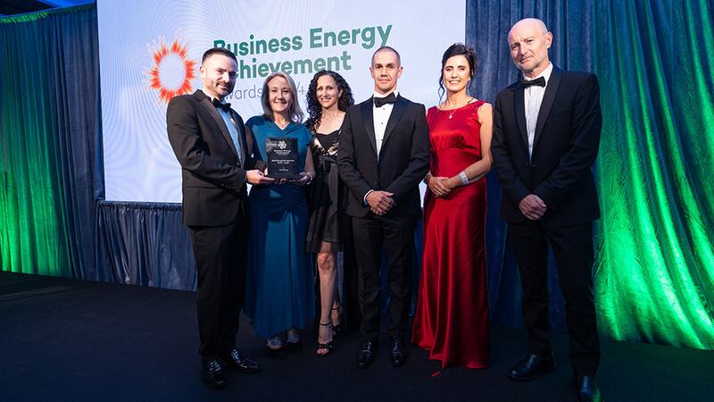 James Carton, awards judge, presents the best energy management team – large award to PRL team