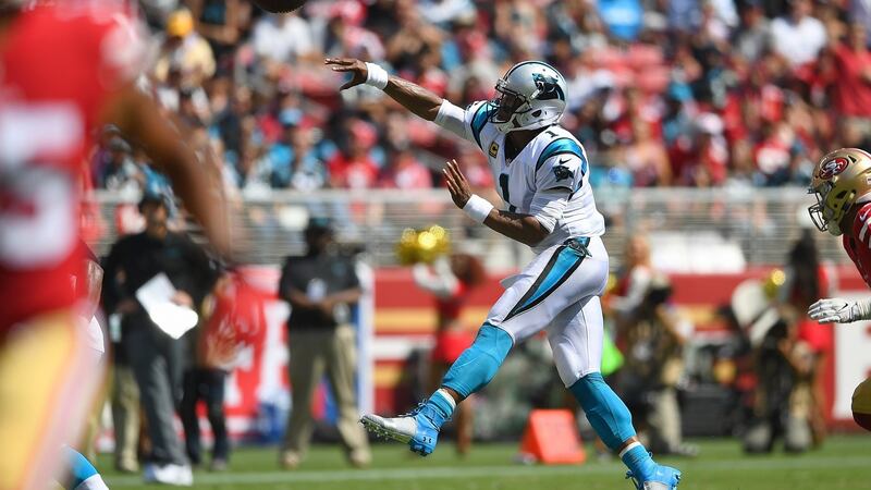 Cam Newton starred as the Carolina Panthers beat the 49ers. Photograph: Thearon W.Henderson/Getty