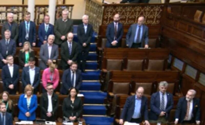 Independent TDs Danny Healy-Rae and Eoin Hayes in the lonely corner of the Dáil. Photograph: Oireachtas TV