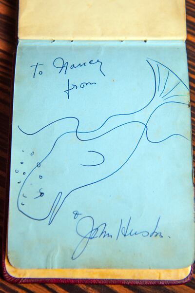 Note from John Huston, director of Moby Dick, to John McGrath's sister Nancy. Photograph: Michael Mac Sweeney/Provision