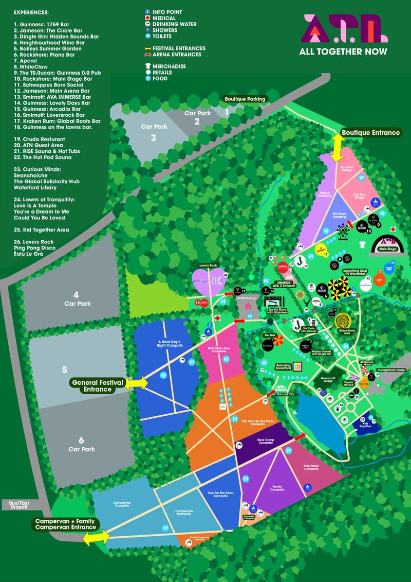 All Together Now 2024 site map