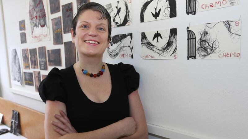 Sinéad Dinneen, artist and visual art education lecturer, Mary Immaculate College, Limerick in her studio. Photograph: Liam Burke/Press 22