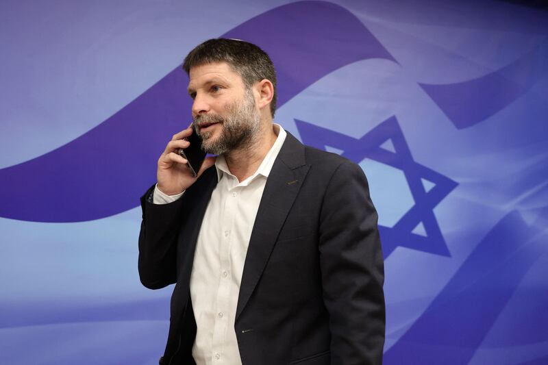 Bezalel Smotrich, Israeli minister for finance and leader of the Religious Zionist Party. 'A person who carried out the horrific massacre on our land will find himself having lost his land – forever.' Photograph: Gil Cohen-Magen
/AFP via Getty Images