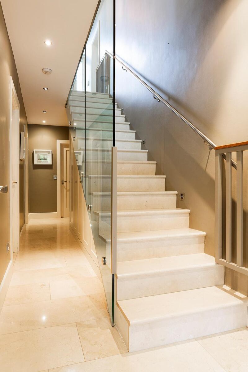 The Crema Marfil stairs at  6 Garville Road, Rathgar