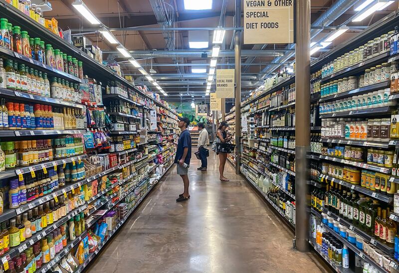 Santa Monica, California. Official figures show the monthly inflation figure is ticking upwards again. Photograph: Apu Gomes/AFP via Getty Images