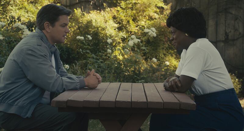 Matt Damon as Sonny Vaccaro and Viola Davis as Deloris Jordan. Photograph: PA