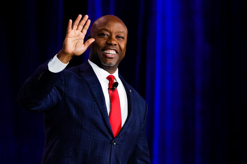 South Carolina senator Tim Scott at an event in Las Vegas in November. Photograph: Wade Vandervort/AFP via Getty Images