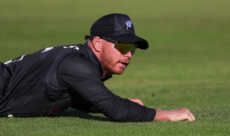 New Zealand's Glenn Philips reacts to dropping a catch. Photograph: Ben Whitley/Inpho