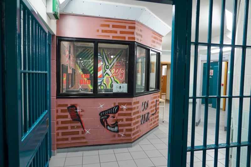 The podcast studio Con Hair in the Midlands Prison. Photograph: Enda O'Dowd