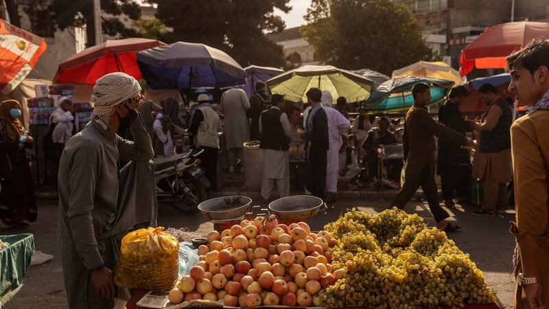 A fruit vendor  in Kabul on August 21st. Photograph: Victor J Blue/New York Times