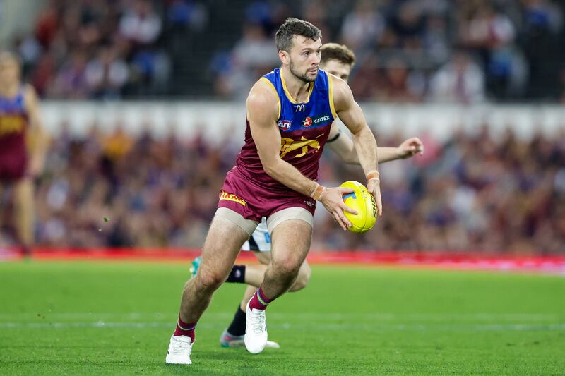 Conor McKenna of the Lions in action during the 2023 AFL Second Preliminary Final match between the Brisbane Lions and the Carlton Blues. Photograph: Russell Freeman/AFL Photos via Getty