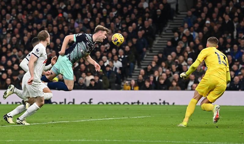 Brentford's Nathan Collins against Spurs. Photograph: Glyn Kirk/Getty