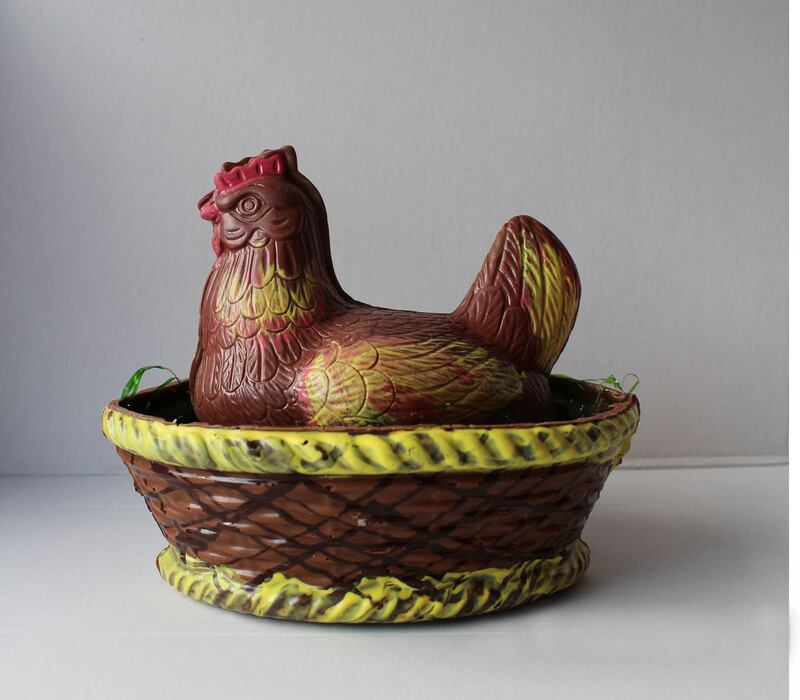 Chocolate hen in a nest, from Lorge Chocolatier in Kenmare.