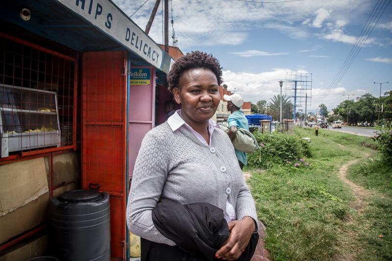 Salome Ngugi, who works in a supermarket in Nakuru, says she's hopeful that having women in charge will improve gender equality. Photograph: Sally Hayden