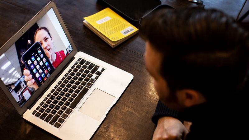 On a video call with Catherine Price, the Marie Kondo of brains. Photograph: Demetrius Freeman/New York Times