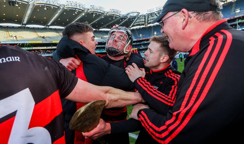 GAA Hurling All-Ireland Senior Club Championship Final, Croke Park in 2022 when Ballygunner emerged victorious over Ballyhale Shamrocks. Ballygunner’s Harry Ruddle celebrates after the game. Photograph: Inpho