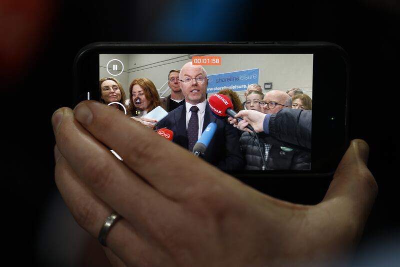 Minister for Health Stephen Donnelly TD at the count centre in Wicklow. Photograph Nick Bradshaw

