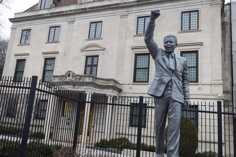 The South African embassy in Washington, DC after US secretary of state Marco Rubio said their ambassador no longer welcome. Photograph: EPA