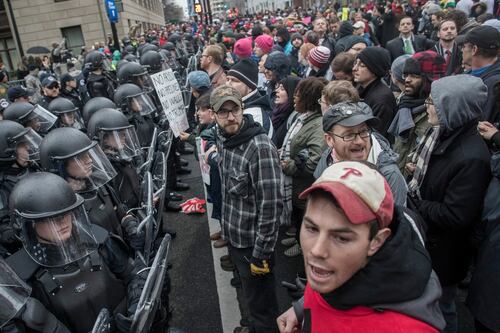 Dozens arrested on inauguration day as protests erupt in Washington